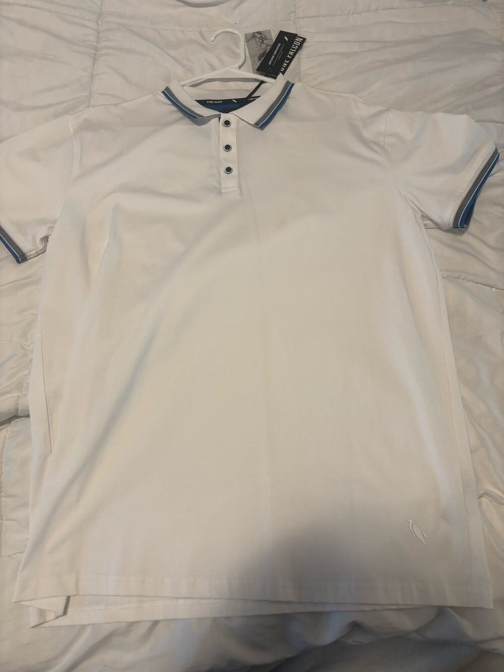 STONE FALCON Men’s white Polo Short Sleeve Polo Size Xtra Large New with tags
